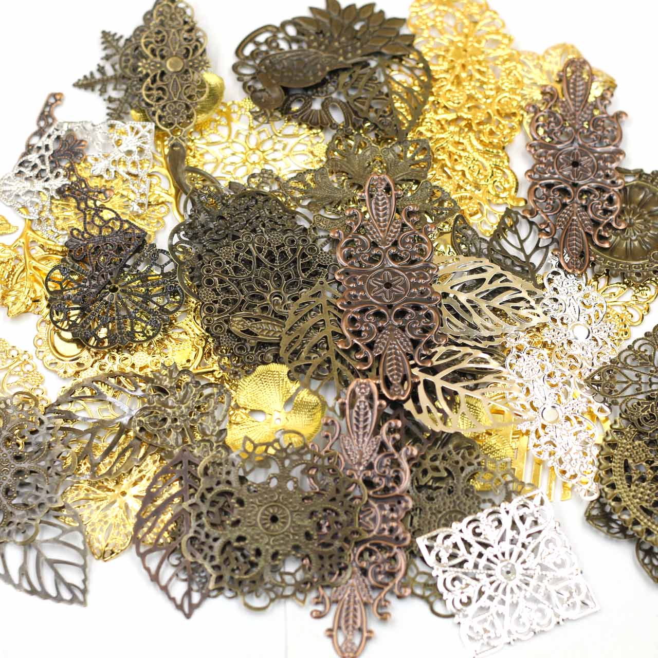 Craft Embellishment - Ozdoby Złącza Losowy Mieszany Trójkątny Kwiatowy
