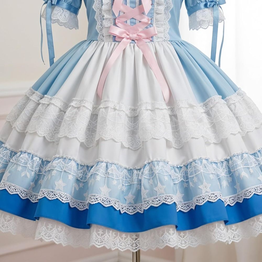 Lace Ribbon Trim - Czarno-biała koronkowa taśma ozdobna o szerokości