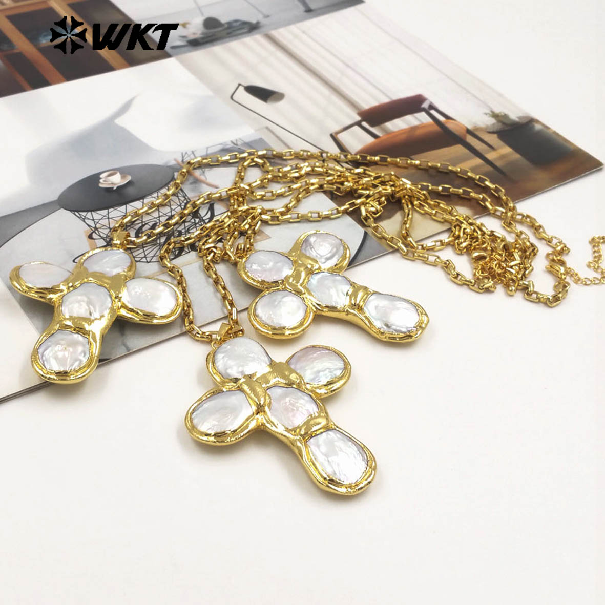 Pearl Trim Chain - WT-JN349 Najnowszy Model Naszyjnik z Naturalnych