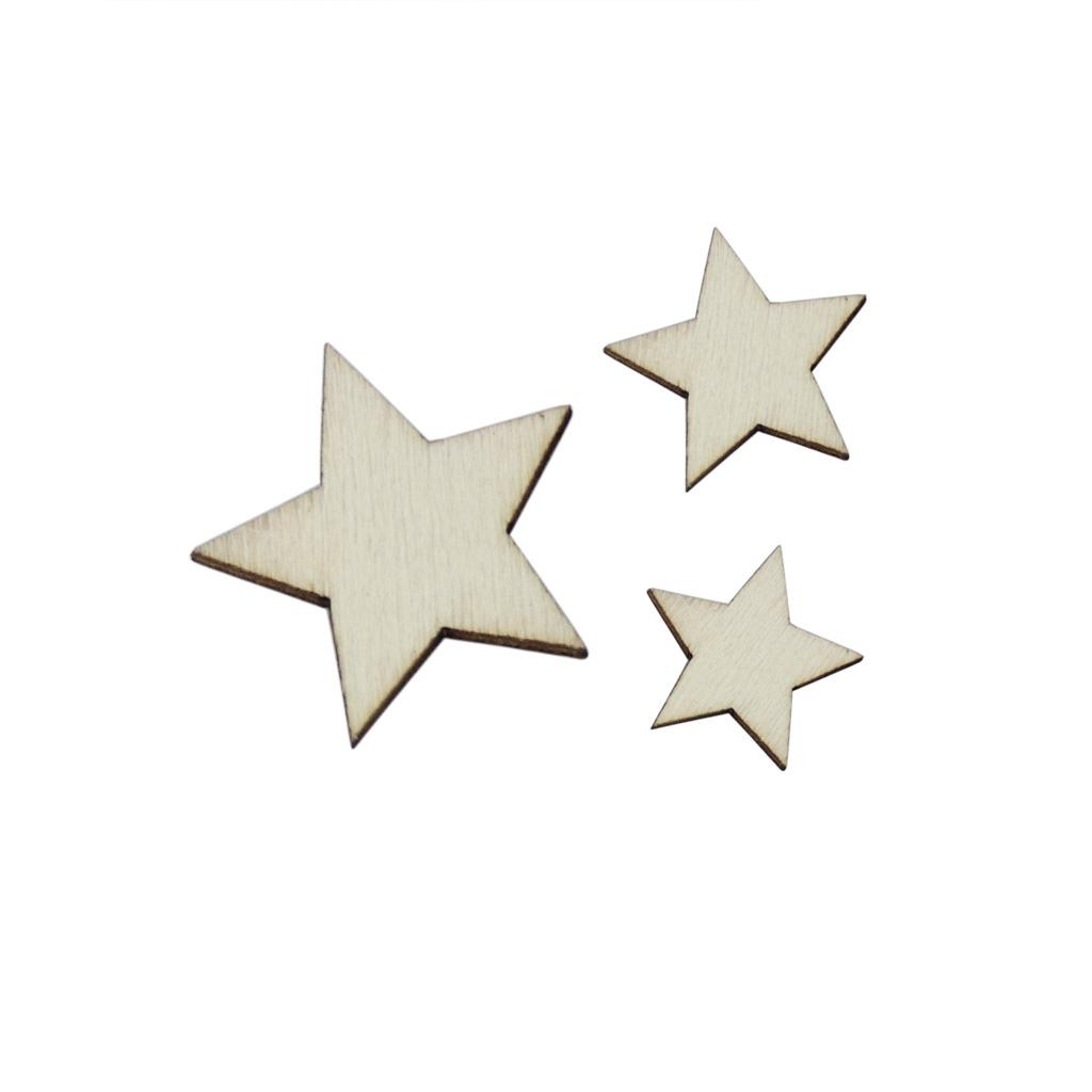 Craft Embellishment - Kawałki drewna lipowego w kształcie gwiazdek,