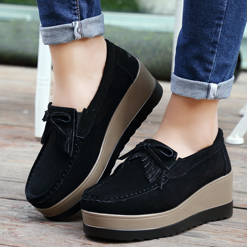 Modne zielone zamszowe buty da – Tassel Fringe Trim recenzja i cena