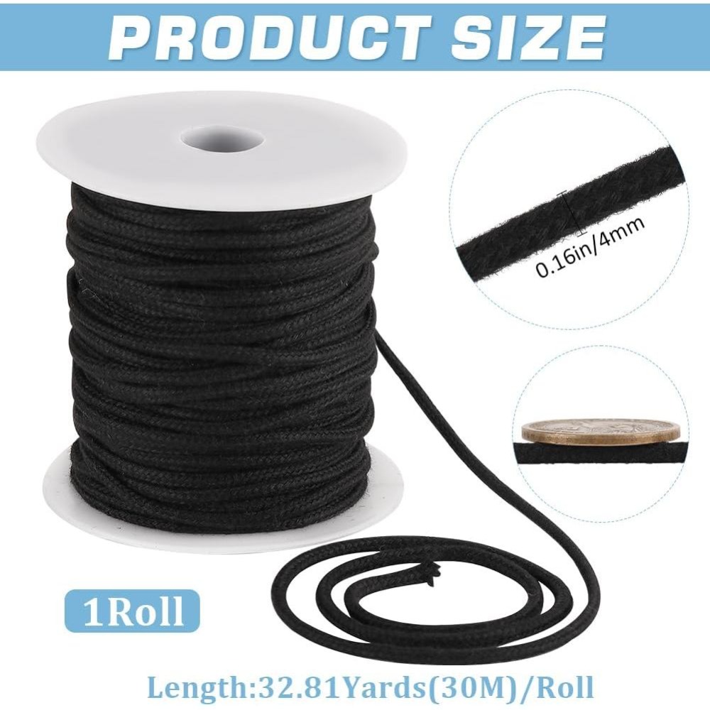 4 mm 33 jardy czarna bawełnian – Cord Trim Twisted recenzja i cena