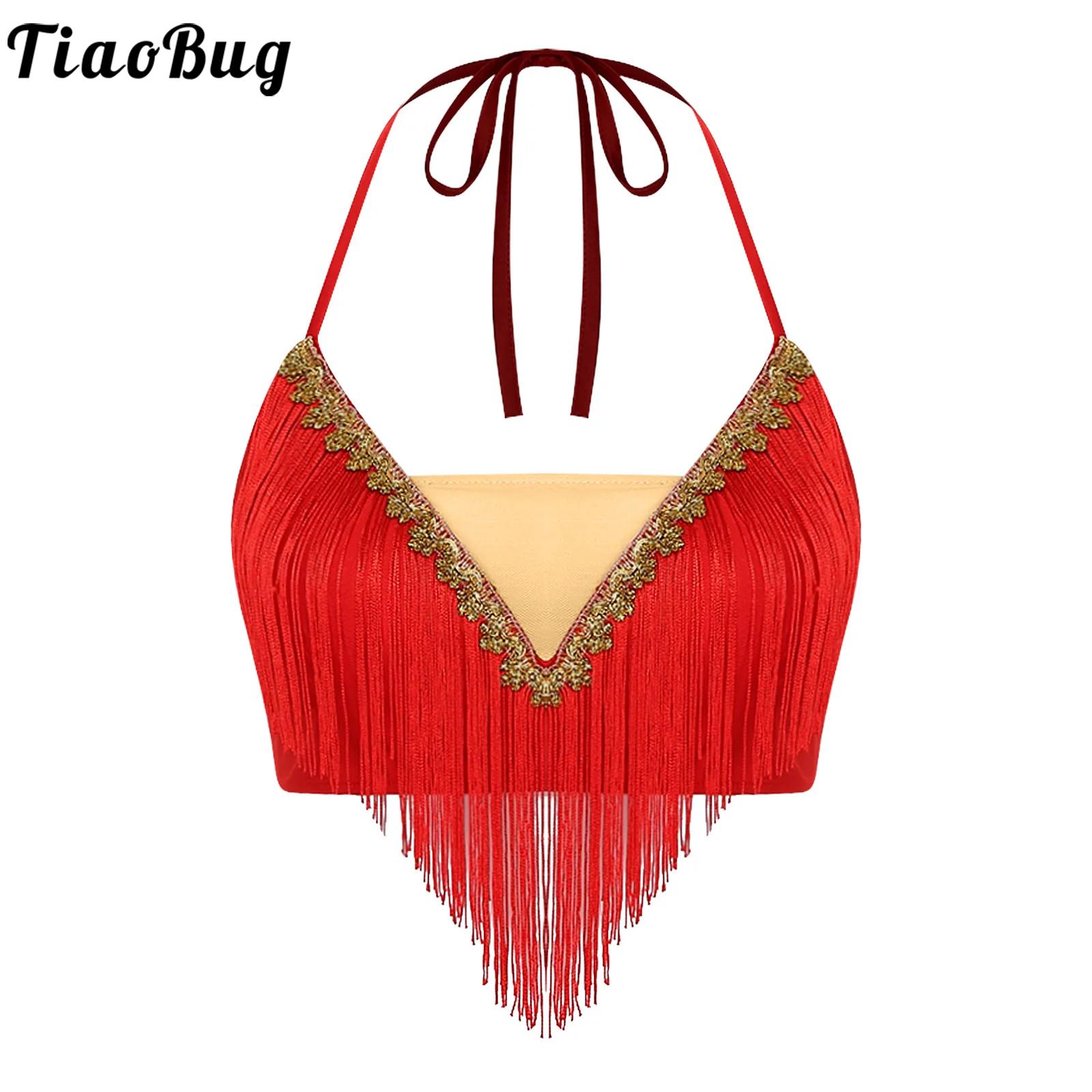 Damski koronkowy top do tańca  – Tassel Fringe Trim recenzja i cena